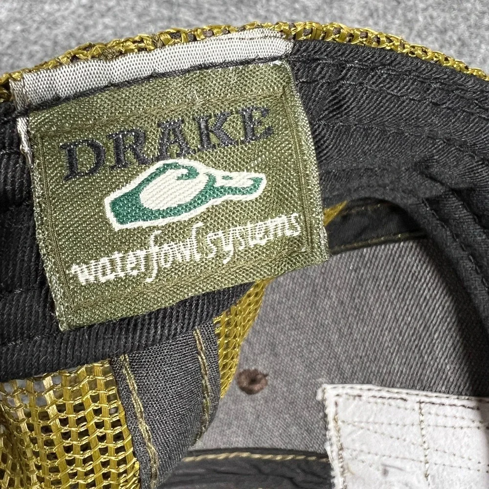 Drake Hat Cap Mens OSFA Snap Back Mesh Trucker Brown Green Outdoor Duck New‎
